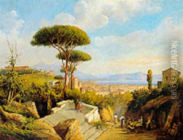Il Golfo Di Napoli Da Posillipo Oil Painting - Ercole Gigante