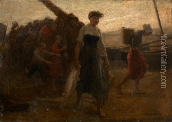 Carrying The Catch Oil Painting - Max Bohm