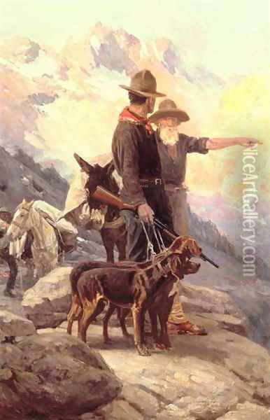 The Mountain Hunt Oil Painting - Frank Tenney Johnson