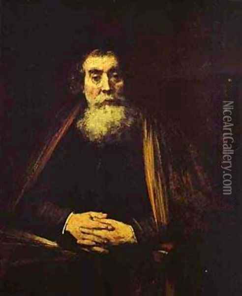 Portrait Of An Old Man (The Rabbi) 1664 65 Oil Painting - Harmenszoon van Rijn Rembrandt