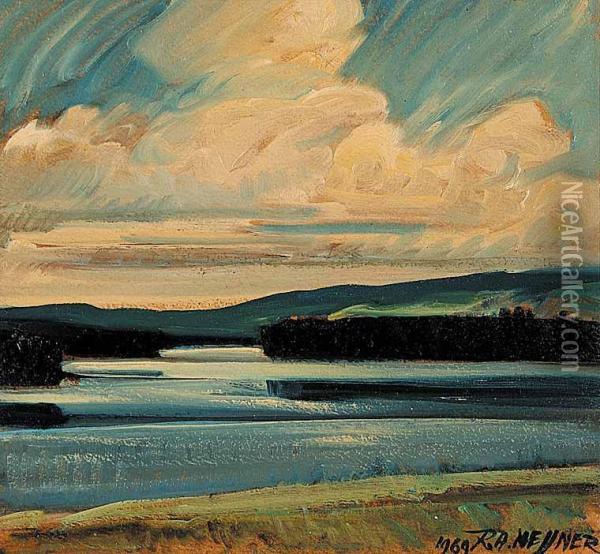 Pressey Lake, B.c. [caribou Lakes And Grasslands] Oil Painting - Rudolph Anton Messner
