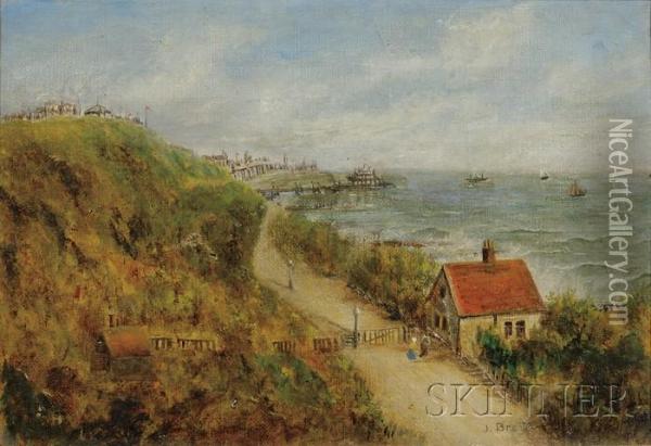 Road By The Sea Oil Painting - John Edward Brett