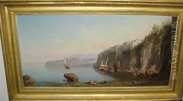 View Of The Italian Coast Oil Painting - Alessandro la Volpe