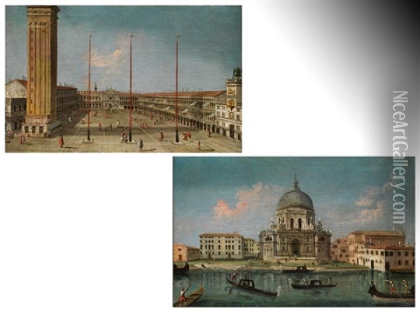 Ansichten Von Venedig (pair) Oil Painting - Vincenzo Chilone