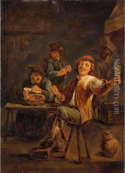 Scena Di Taverna Oil Painting - David The Younger Teniers