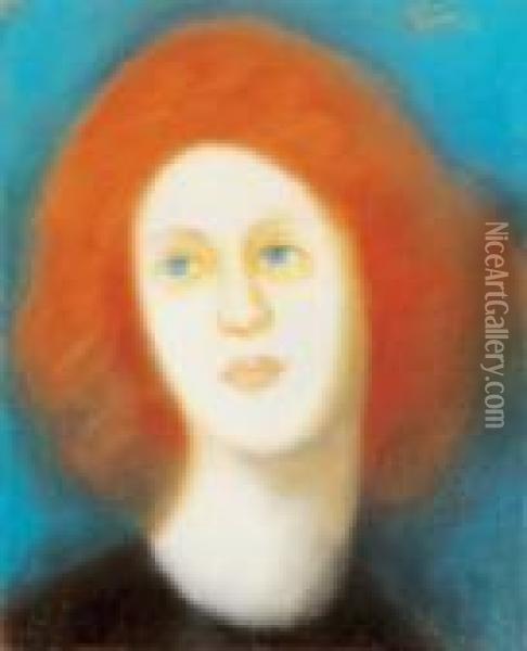 Red-haired Woman Oil Painting - Jozsef Rippl-Ronai