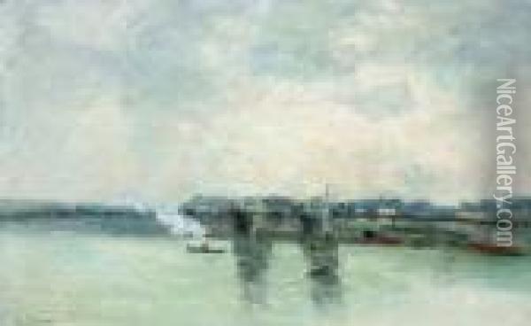 La Seine A Rouen Oil Painting - Albert Lebourg