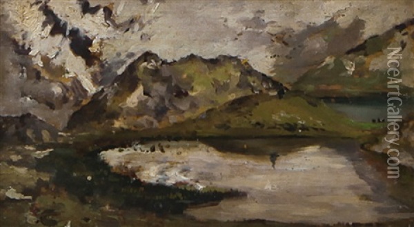 Lago Nero, Passo Del Gavia Oil Painting - Achille Formis