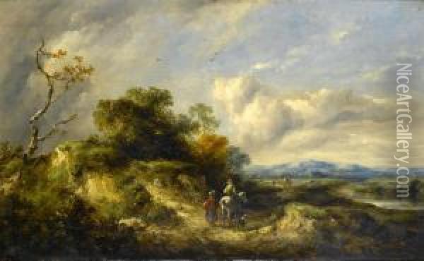 A View On Mousehold Heath Near Norwich Oil Painting - Richard Hilder