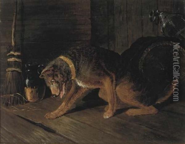 A Noise Through The Floorboards Oil Painting - John Frederick Herring Snr
