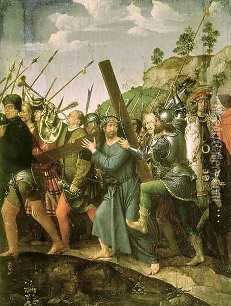 Christ Carrying the Cross, 1518-25 Oil Painting - Michel Sittow