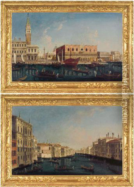 Veduta Di Piazza San Marco Dal Canal Grande Oil Painting - Michele Marieschi