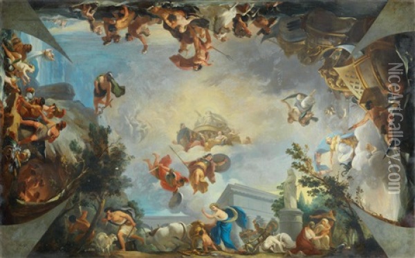 The Triumph Of The Gods Oil Painting - Zacarias Gonzalez Velazquez