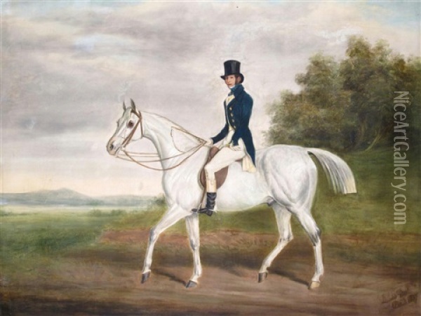 A Gentleman On A Hunter Oil Painting - James (of Bath) Loder