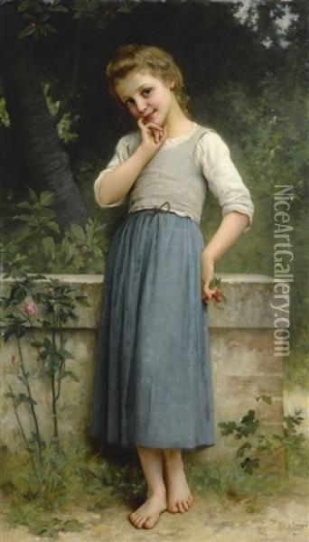 Young Girl With Cherries Oil Painting - Charles Amable Lenoir