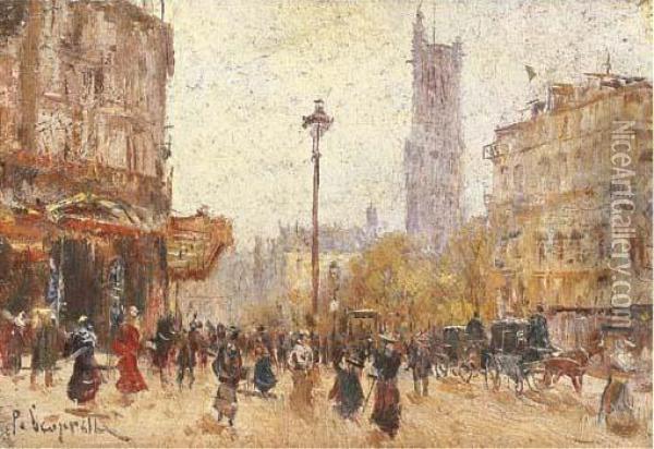Parigi, Piazza Saint Jacques Oil Painting - Pietro Scoppetta