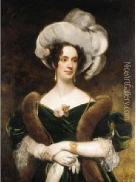 Portrait Of A Lady Oil Painting - John Partridge