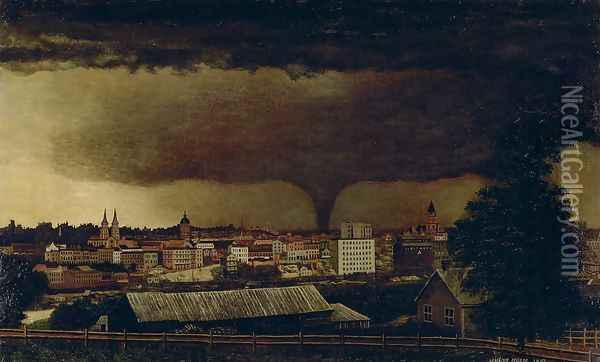 Tornado over St. Paul Oil Painting - Julius Holm