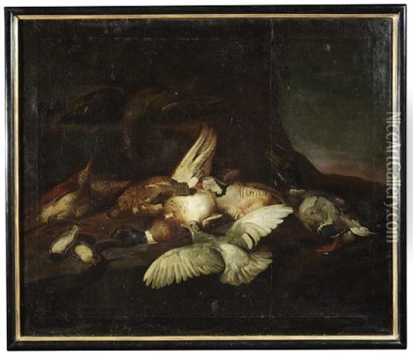 Jagdstilleben Mit Wildvogeln Oil Painting - Johann Georg de Hamilton