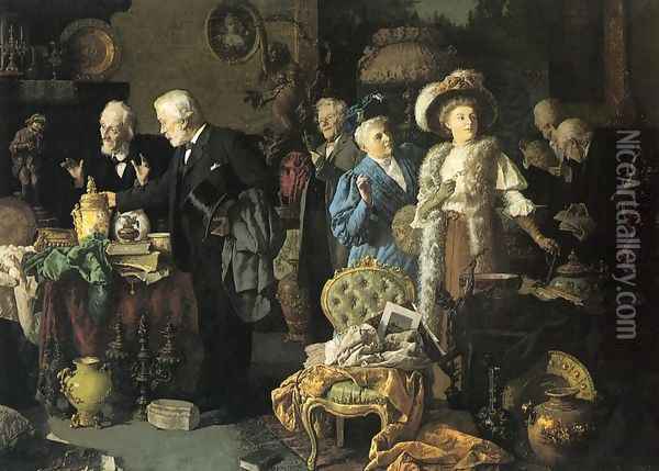 The Connoisseurs Oil Painting - Louis Charles Moeller