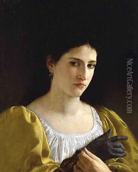 Lady with Glove Oil Painting - William-Adolphe Bouguereau