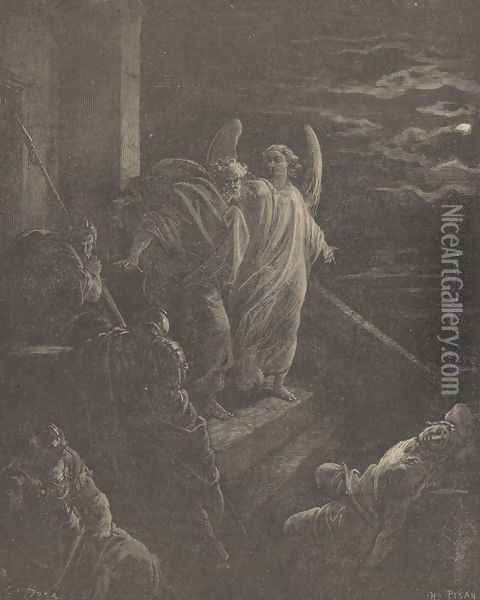 The Deliverance Of St. Peter Oil Painting - Gustave Dore