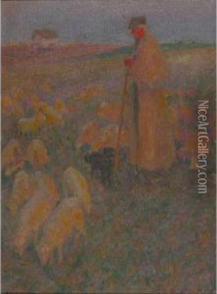 The Shepherd Oil Painting - Emanuel Phillips Fox