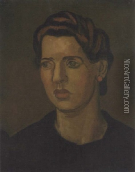 Portrait Of Celia Boswell Oil Painting - Bernard Meninsky