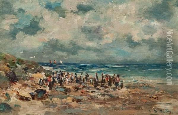 By The Sea Oil Painting - Thomas Smith