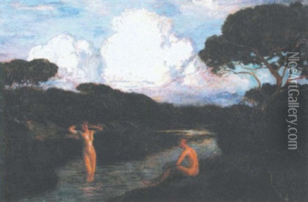 Baigneuses Oil Painting - Emile Rene Menard