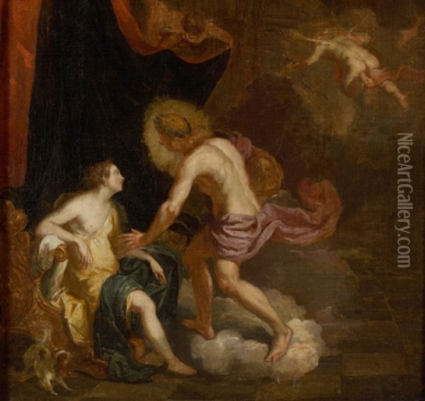 Apollon Et Leucothoe Oil Painting - Abraham Danielsz Hondius