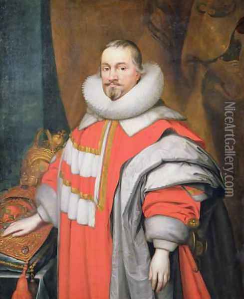 Thomas Coventry 1st Baron Coventry of Aylesborough 1578-1640 Lord Keeper of the Great Seal of England 1625-40 Oil Painting - Janson