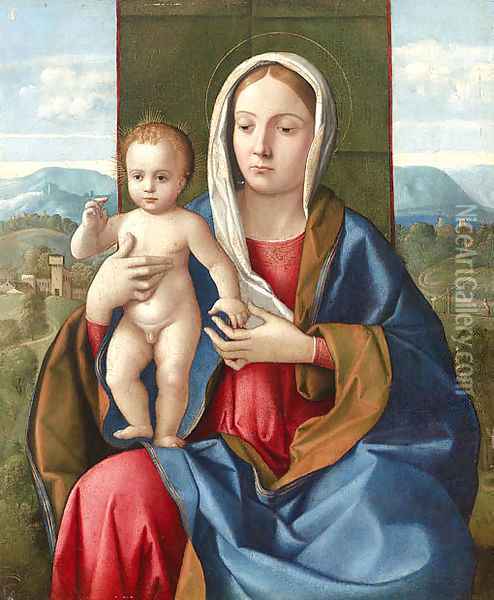 The Madonna and Child Oil Painting - Girolamo da Santacroce