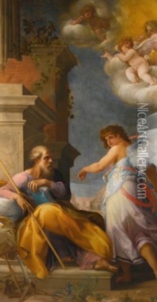 The Dream Of Saint Joseph Oil Painting - Cavaliere Giovanni Baglione
