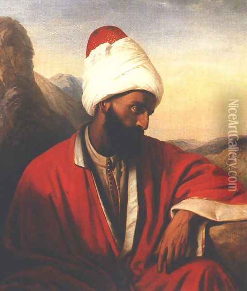 Arab férfi (Egy dervis), 1843 Oil Painting - Miklos Barabas
