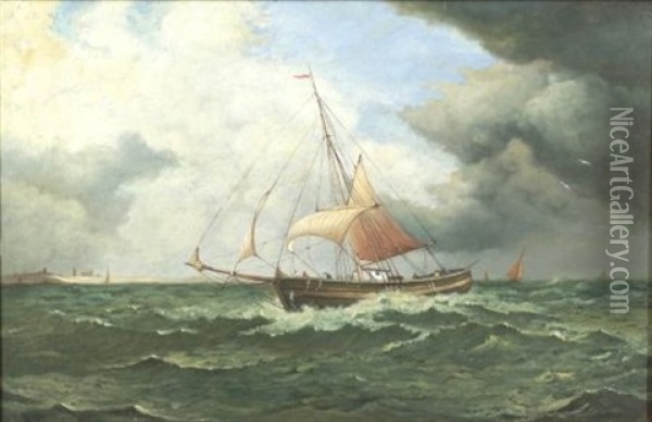 As The Storm Breaks Oil Painting - Edward Moran