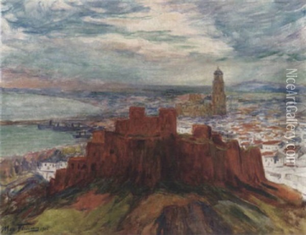 Blick Auf Malaga Oil Painting - Max Fleischer
