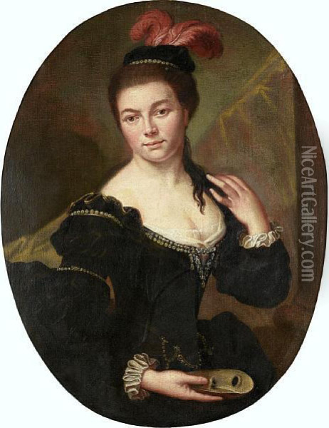 Portrait Of A Lady Oil Painting - Jean-Baptiste Santerre