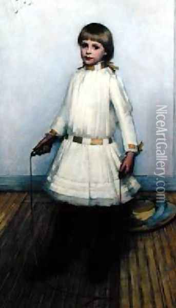 Girl with a Skipping Rope Oil Painting - Henry Herbert La Thangue