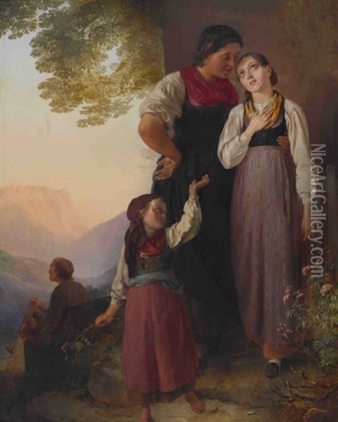 Mutterlicher Trost Oil Painting - Ludwig Knaus