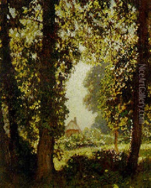 A Cottage In A Clearing Oil Painting - Sir George Clausen