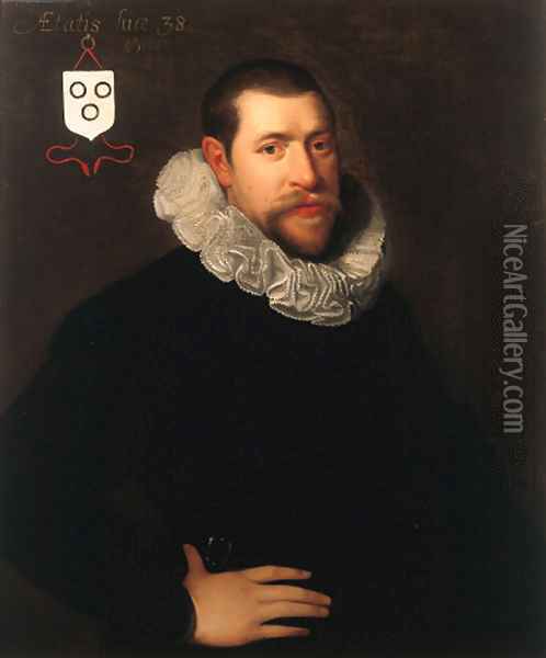 Portrait of Cornelis van Vianen (born circa 1568) Oil Painting - Dutch School
