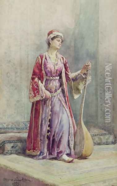 A Harem Musician 1888 Oil Painting - Alexina MacRitchie