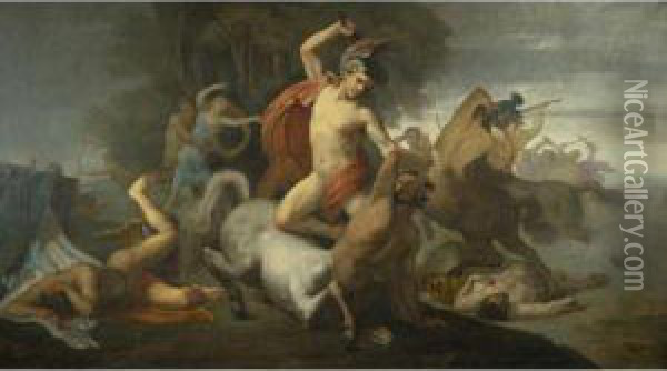 The Battle Of The Centaurs Oil Painting - Domenico Tojetti