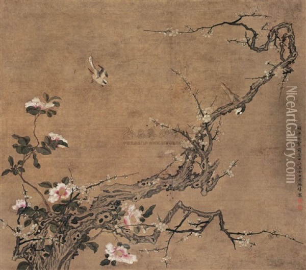 Flowers And Birds Oil Painting -  Zhou Shuxi