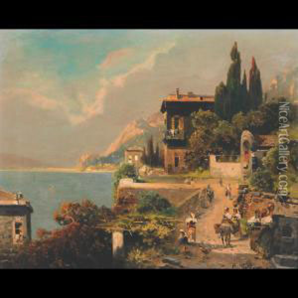 Lago Di Como Oil Painting - Robert Alott