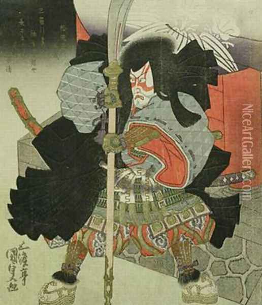 The Actor Ichikawa Danjuro VII as a Samurai Warrior Oil Painting - Utagawa Kunisada