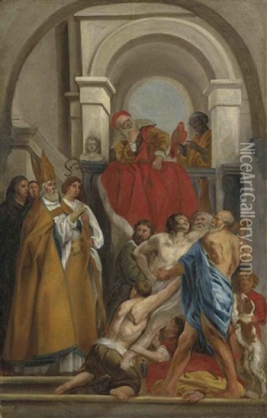 The Trial Of Christ (bozzetto) Oil Painting - Jacob Jordaens