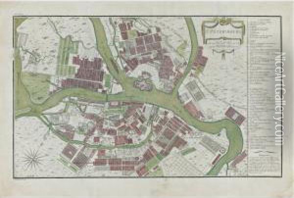 Map Of St. Petersburg Oil Painting - Pierre Francois Tardieu