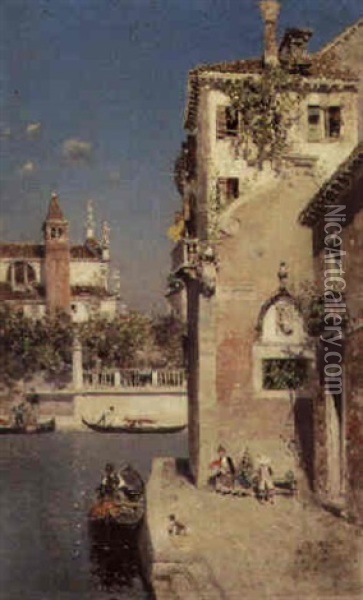 San Vidale, Palazzo Franchetti, Venice Oil Painting - Martin Rico y Ortega